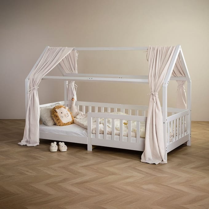 Mousseline-hemel voor het bedje NENA, set van 2 – beige