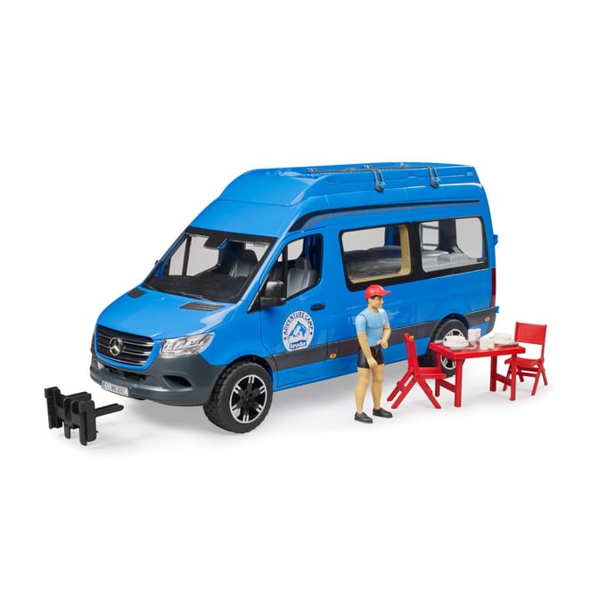 Bruder camper speelgoedauto MB Sprinter met chauffeur - blauw.