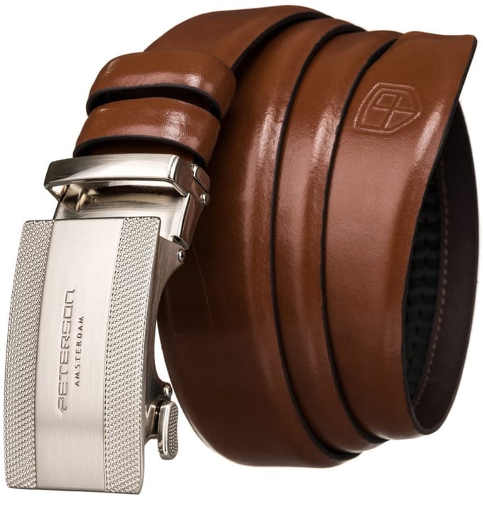 Peterson - Leren Herenriem - Automatische Gesp - 95cm