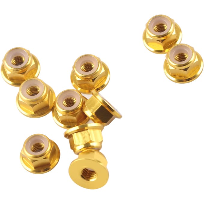 Anodiseer M4 Nylon Inzet Zelfborgende Moeren Zeskant Borgmoer Aluminiumlegering 10 stuks Set