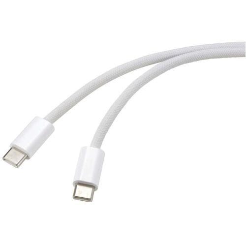 Renkforce RF-6056884 USB-kabel USB-C stekker, USB-C stekker 3.00 m Wit Verdraaide paren
