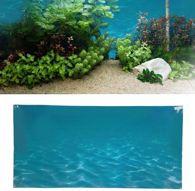Allecto - Aquarium Achtergrond Sticker - 3D Zee Patroon - Pvc