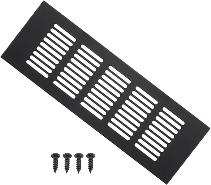 Set van 9 Zwarte Aluminium Ventilatie Roosters voor Kasten en Deuren