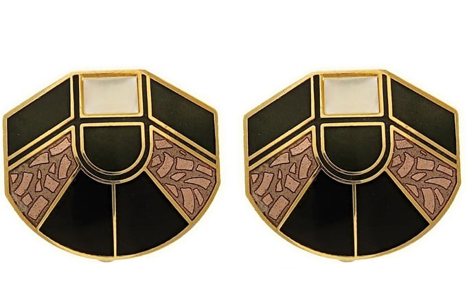 Behave - Oorclips dames - zwart en bruin - 2 cm