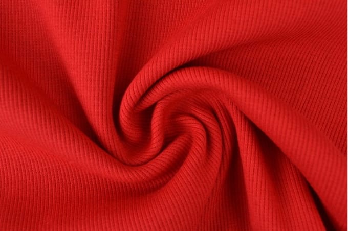 10 meter rib boordstof - Rood - 60cm breed