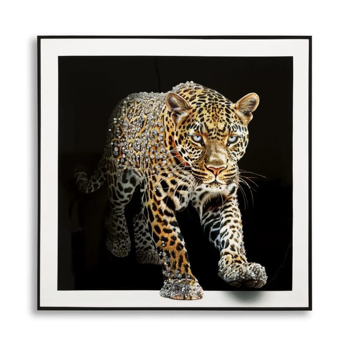 Muurdecoratie schilderij op canvas met lijst Mauro Ferretti Laccato Giaguaro A