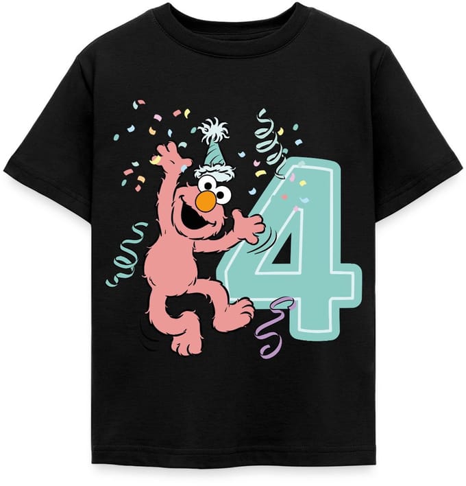 Sesamstraat Elmo Verjaardag 4 Jaar Cadeau T-Shirt Kinderen