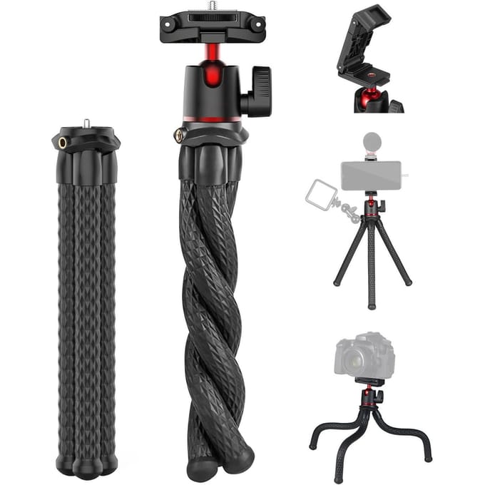 MT-11 Flexibel Octopus Statief Standaard 1/4 Inch Schroef 2-in-1 Platform Ontwerp 360 graden Verstelling zwart