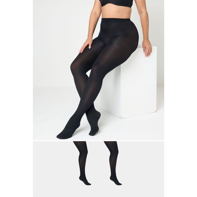 Yours 2Pack Zwarte 100 Denier Panty'ssize 44-48