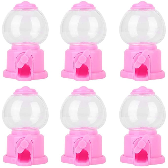6 Stuks Mini Schattige Vorm Snoep Bewaarbox Kinderen Snoepautomaat Dispenser voor Kind pink