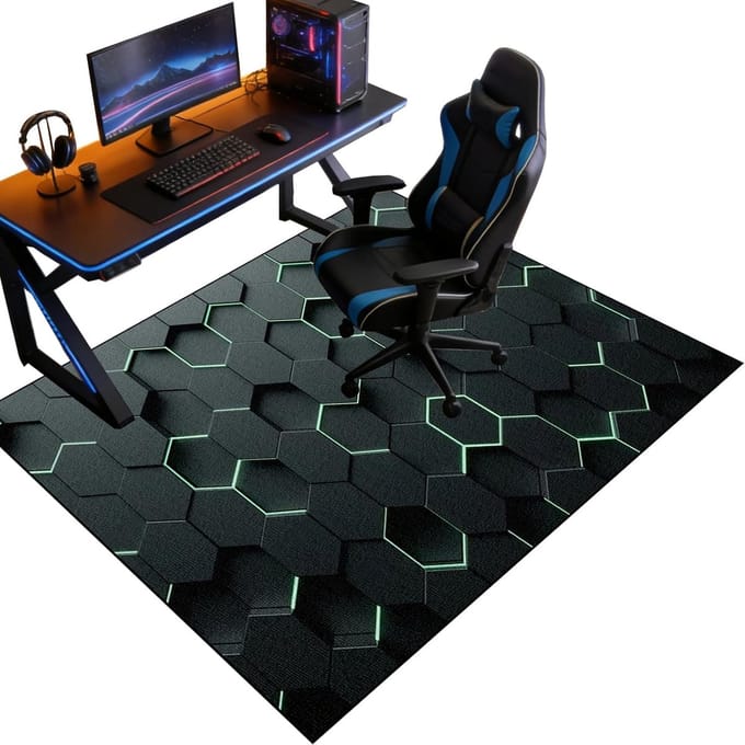 Vloerbeschermingsmat Bureaustoel - Onderlegger Bureau - Thuiswerken Gaming - Hoge Dichtheid Polyester - 130 x 150 cm - Grijs