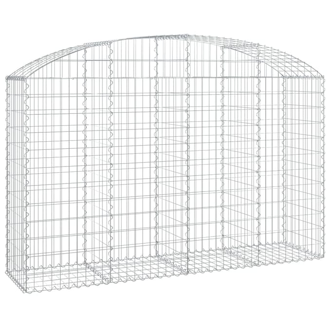 vidaXL - Schanskorf - gewelfd - 200x50x120/140 - cm - gegalvaniseerd - ijzer