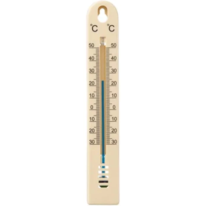 Nature Buitenthermometer - beige - 3 x 17 cm - tuin thermometer