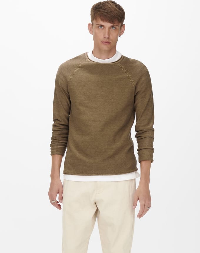 ONLY&SONS - ONSDEXTOR 12 WASH RAGLAN KNIT - Heren - Gebreide truien