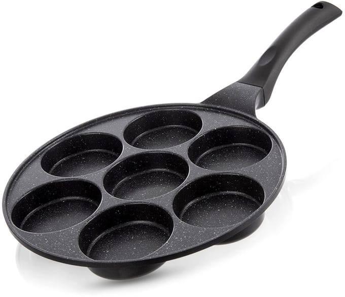 Eierpan Graniet 7 Gaten GRANDE 27 cm - Omeletpan - Egg Koekenpan - Pannenkoekenpan - Pancake