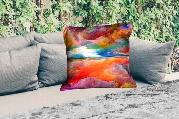 Sierkussen Buiten - Schilderij - Olieverf - Abstract - Wolken - 60x60 cm - Weerbestendig