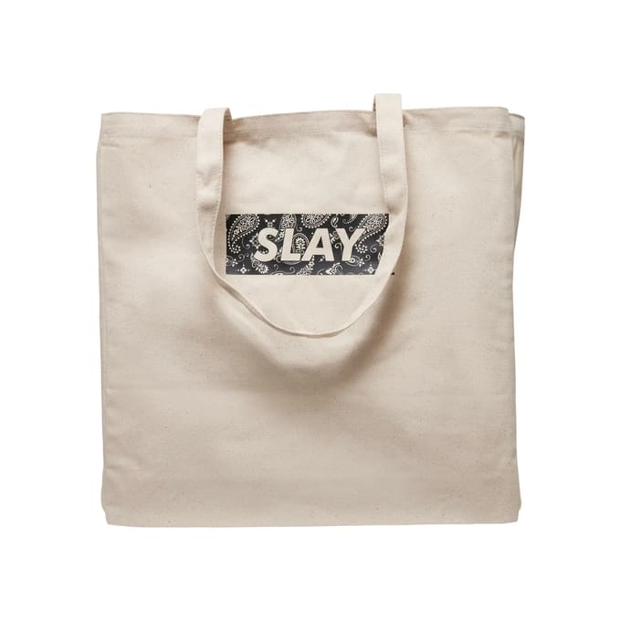 Mister Tee - SLAY Oversize Canvas Tote bag - Wit