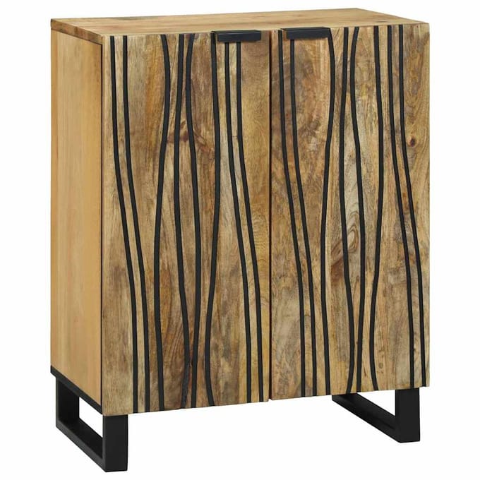 vidaXL - Dressoir - Naturel - 60 - x - 33,5 - x - 75 - cm - Massief - Mango - Hout