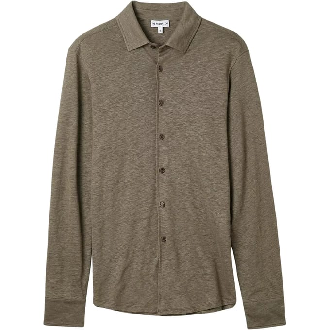 Shirt van linnen jersey met lange mouwen The Resort Co