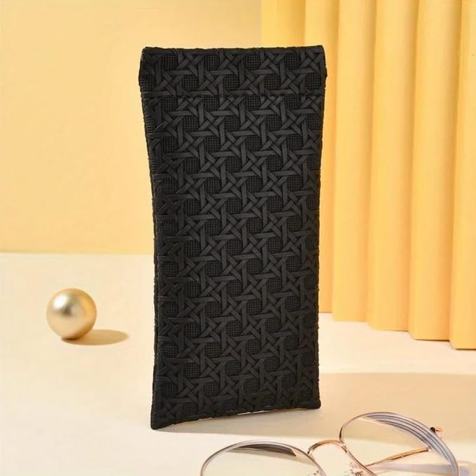 Étui à lunettes de soleil portable à fermeture à pression - Étui à lunettes de soleil en cuir souple, facile à utiliser noir