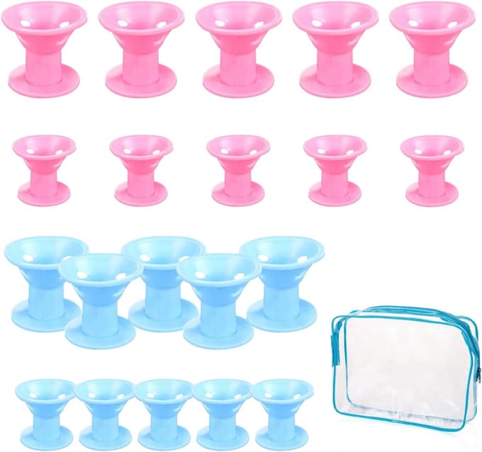 Dailygoods - 20 Stuks Siliconen Krulspelden met Opbergtas