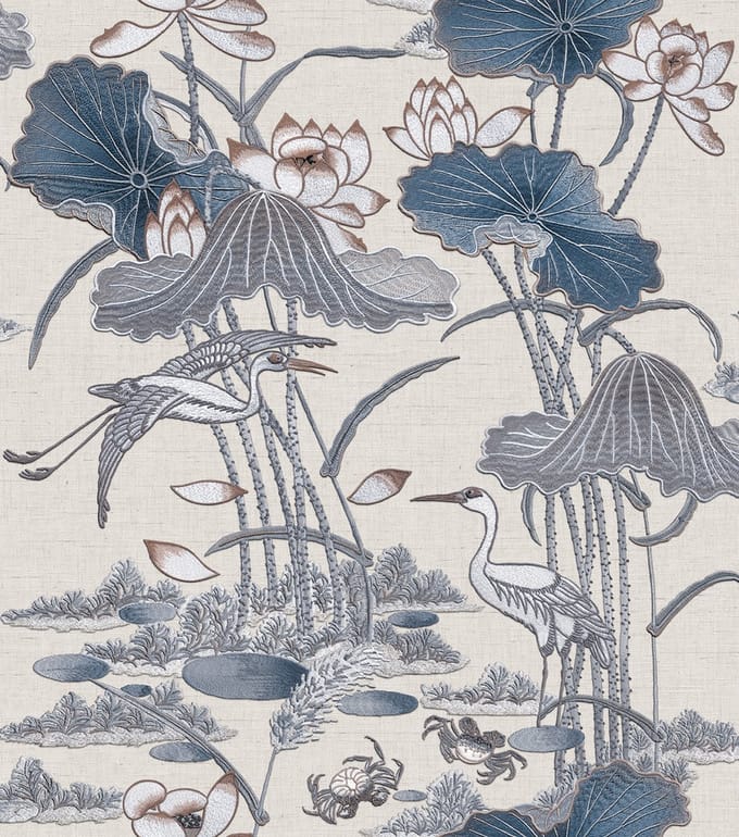 Dutch Wallcoverings - Tapestry Lotus Pond Blue - TP422702