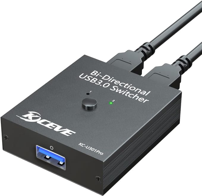Bidirectionele USB Switch - USB Switcher 2 PC - Apparaten Delen - USB 3.0 5Gbps