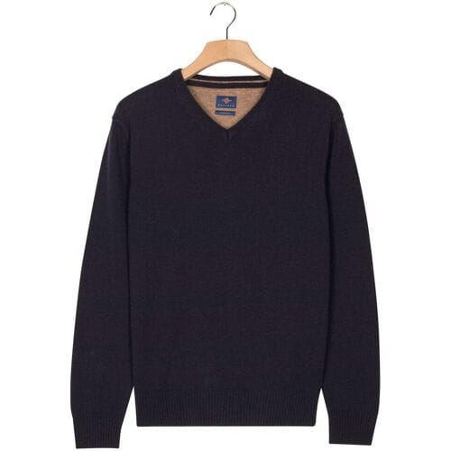 Baileys Trui V-Neck Lambswool Single Knit Navy / male