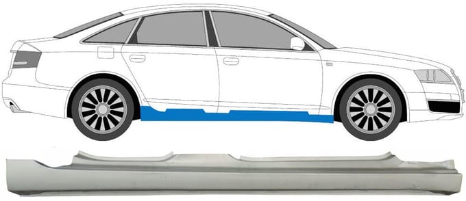 Volledige dorpel voor Audi A6 C6 2004-2010 / Rechts