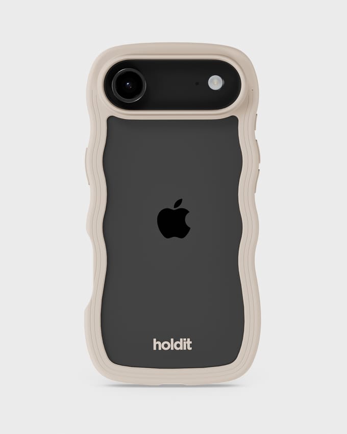 Holdit Wavy Case geschikt voor Apple iPhone Air - Transparent / Light Beige
