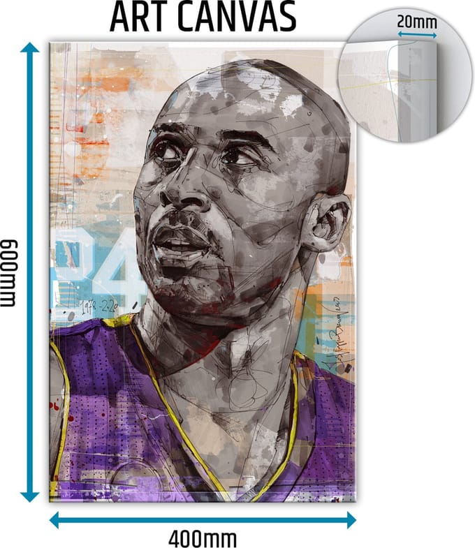 Kobe Bryant 01 canvas schilderij 40x60 cm