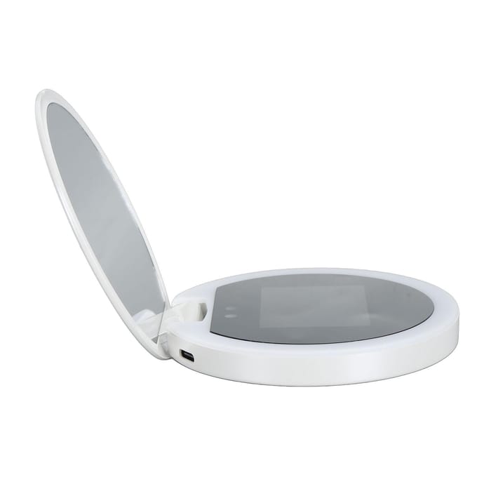 Slimme UV-spiegel Draagbare Intelligente Handheld LED Verlichte Zonnebrandcrème Make-upspiegel voor Reizen white