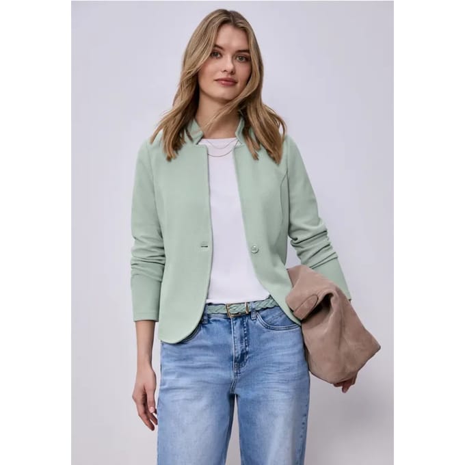 Jersey blazer met textuur