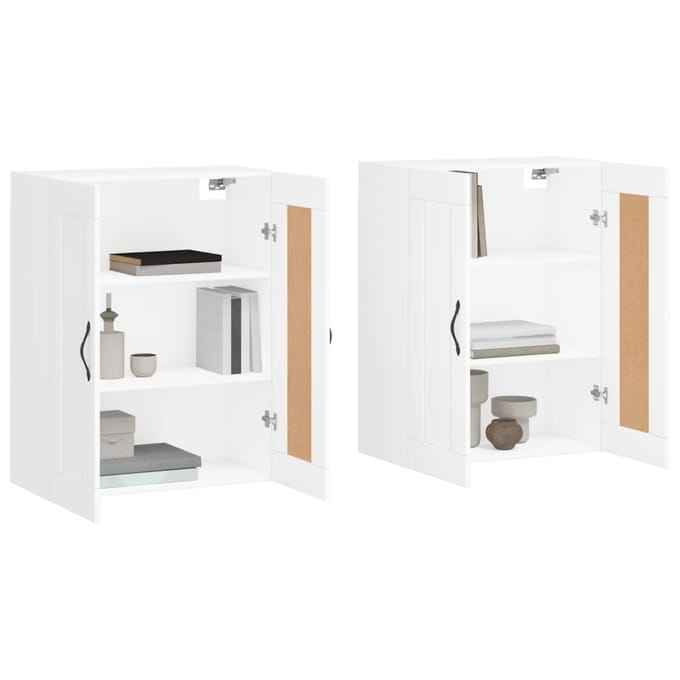 vidaXL - Hangkasten - 2 - st - bewerkt - hout - wit