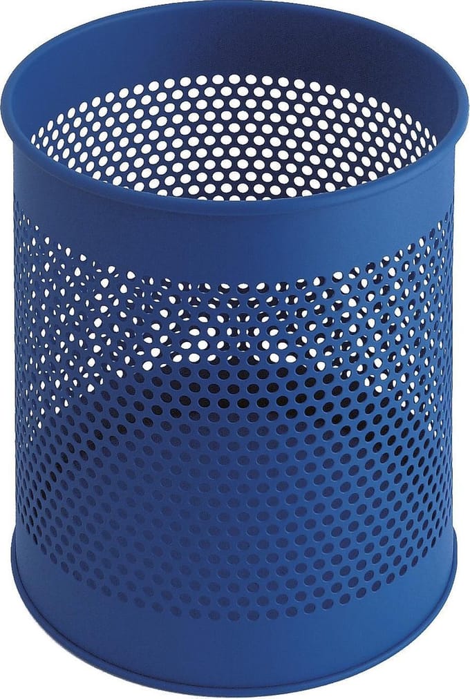 V-Part - Geperforeerde papierbak - 15L - Blauw - Prullenbak