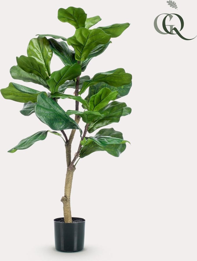 Kunstplant - Ficus Lyrata - Tabaksplant - 100 cm