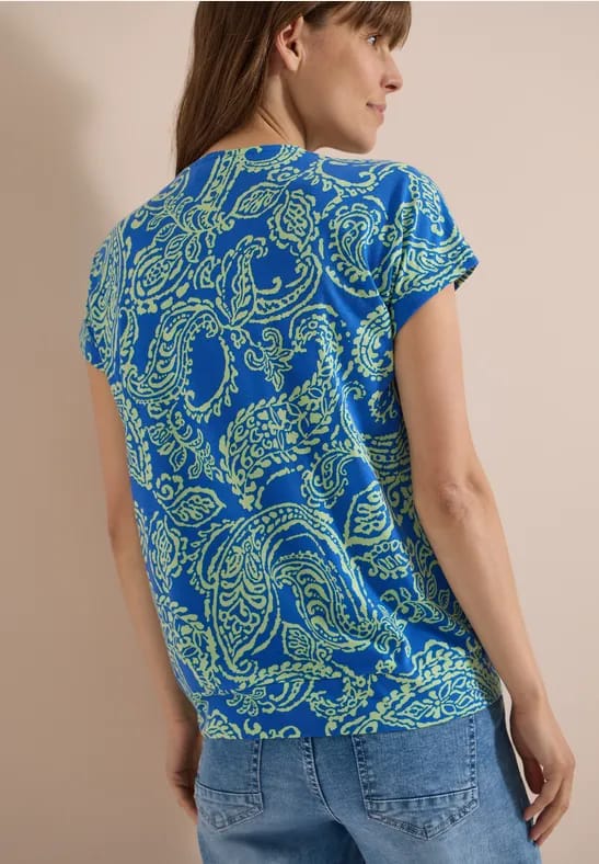 Shirt met V-hals en print