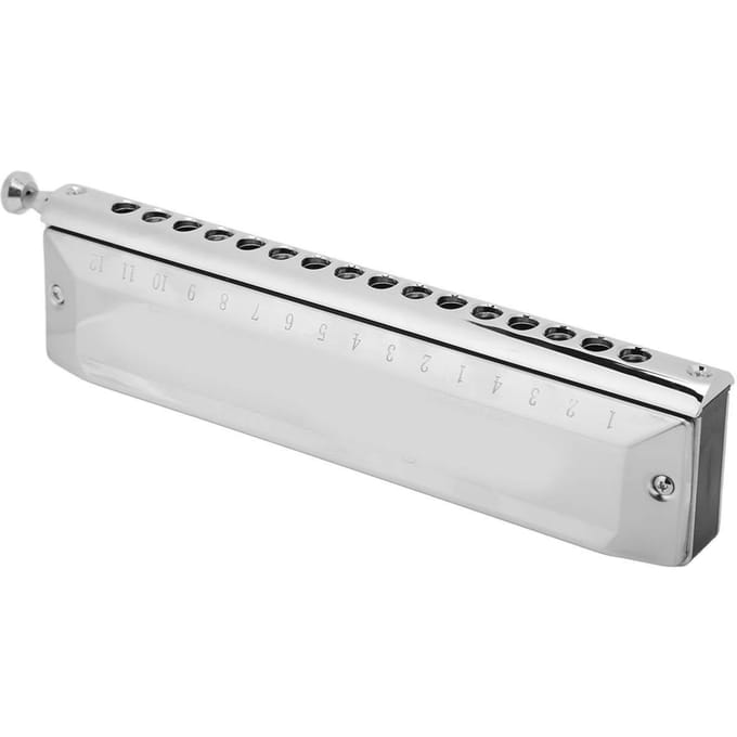 Harmonica 16 trous 64 tons, harmonica à bouche, gamme chromatique, instrument portable pour débutant white
