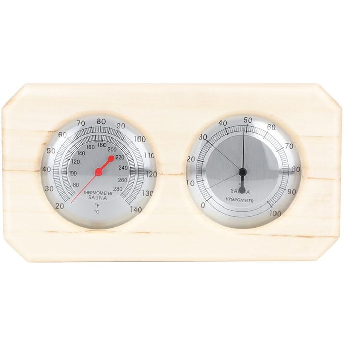 Draagbare 2-in-1 Houten Thermo-hygrometer Thermometer Hygrometer Stoomsauna Ruimte Accessoires gray