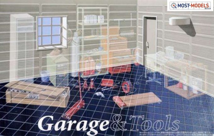 Fujimi Modelbouwpakket Diorama - 11504 Diorama Car Garage nr.1 Plastic - 1:24 - Modelbouw