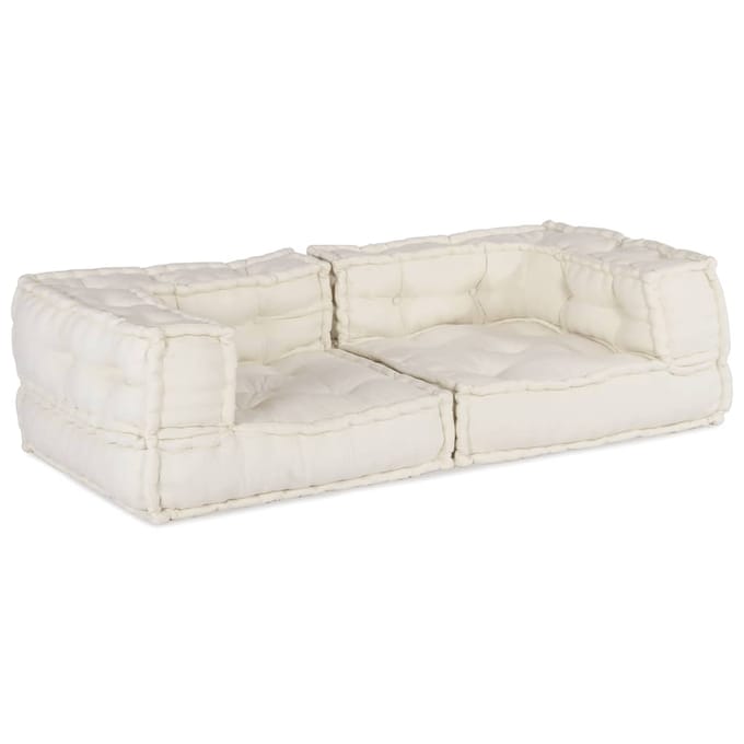 vidaXL - 2-zits - modulaire - bank - 140x70x36 - crèmekleurig - stof