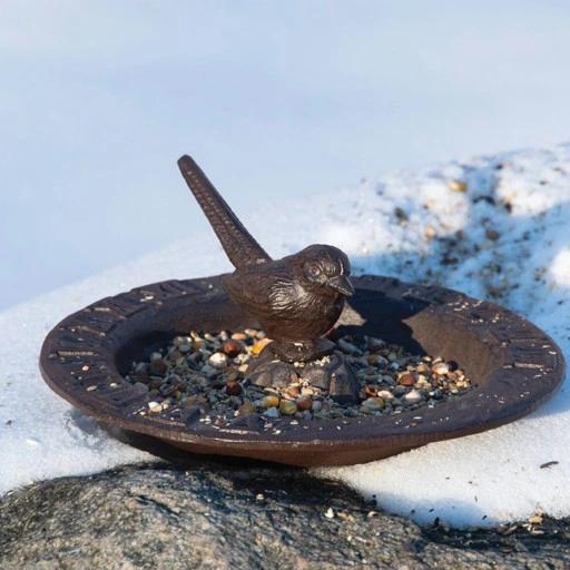 Zonnewijzer Met Vogelbad - Drinkbak - Ø25x10 cm Bruin Esschert Design