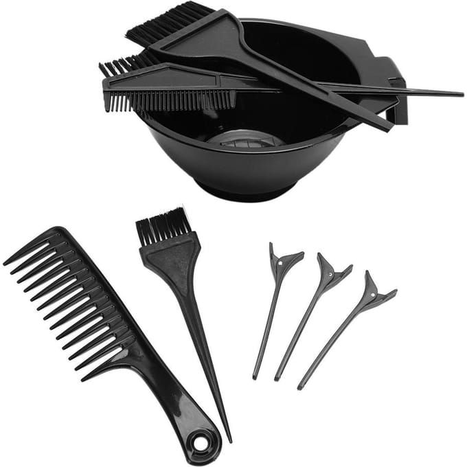 8 stuks Professionele Haarkleuringsgereedschap Highlights Kam Haarklem Verf Mengkom Kit black