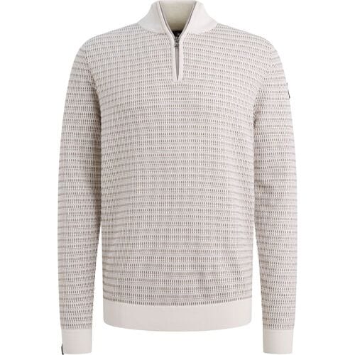 Sweaters Vanguard Trui Half Zip Structure Ecru