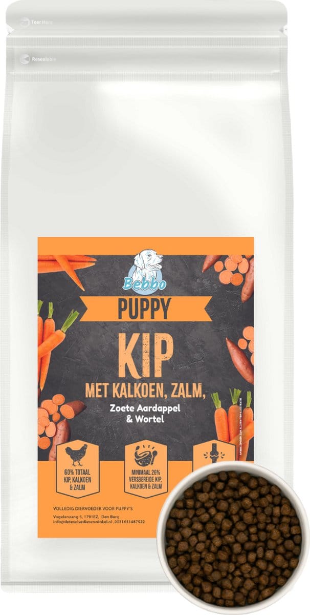 Bebbo hondenbrokken - PUPPY - KIP - ZALM - 6KG