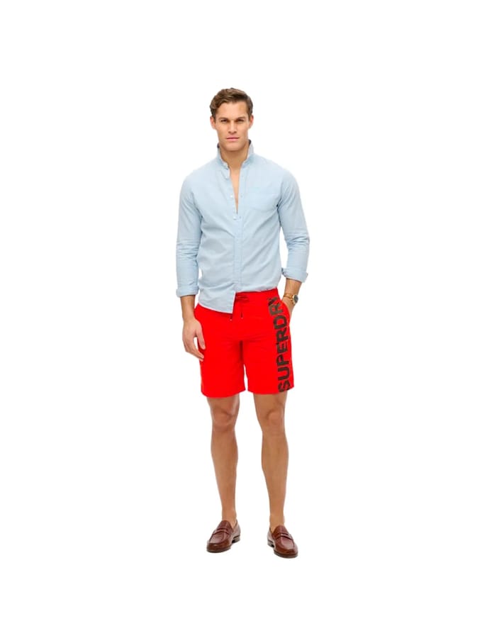 Superdry - Klassieke boardshort met logo 48 cm - Heren - Zwembroeken