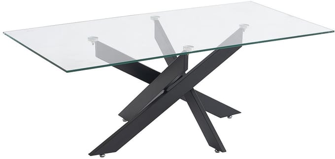 Vente-unique Salontafel van gehard glas en zwart metaal - Transparant - COSIMA