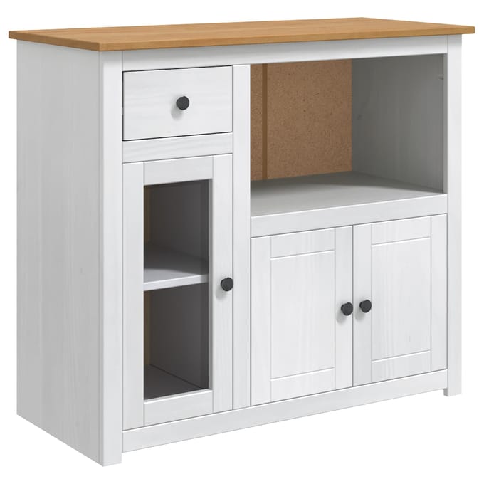 vidaXL Magnetron Dressoir PANAMA Wit en Honing Was 99.5 x 44 x 86.5 cm