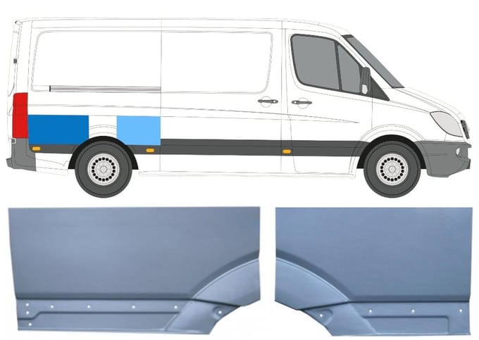 Reparatiepaneel achterspatbord voor Volkswagen Crafter 2005-2017 / Rechts / Set
