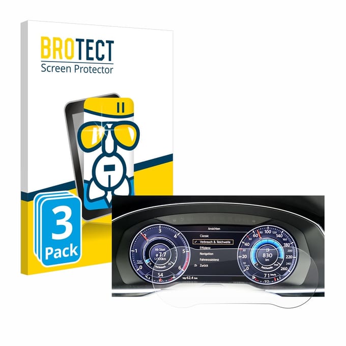 Screenprotector 3 Stuks voor Volkswagen Tiguan 2017 Active Info Cockpit 12.3" Beschermglas transparant